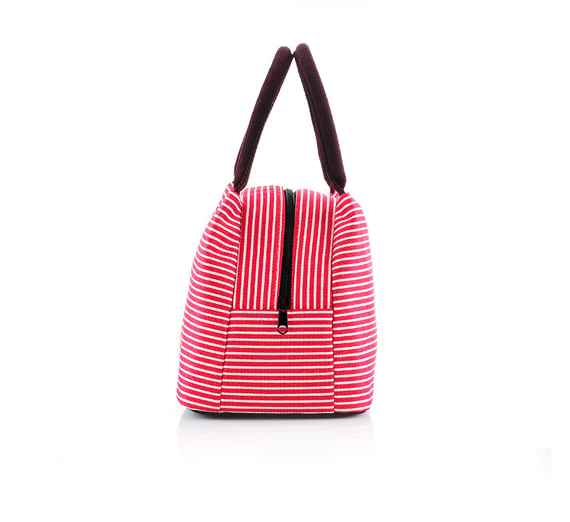 Reusable Stripe Aluminum Foil Lining Waterproof Insulated Bag