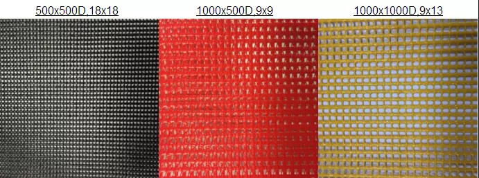 Multicolor PVC Coated , 380d X 380d 15x16 280g Plastic Coated Mesh Fencing Coated Wire Mesh Rolls