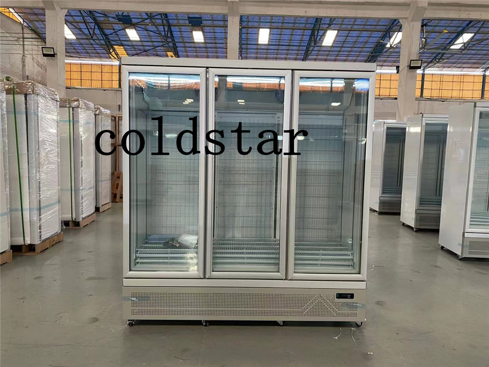 1600L 3 Door R290 Upright Display Freezer 110V For Ice Cream