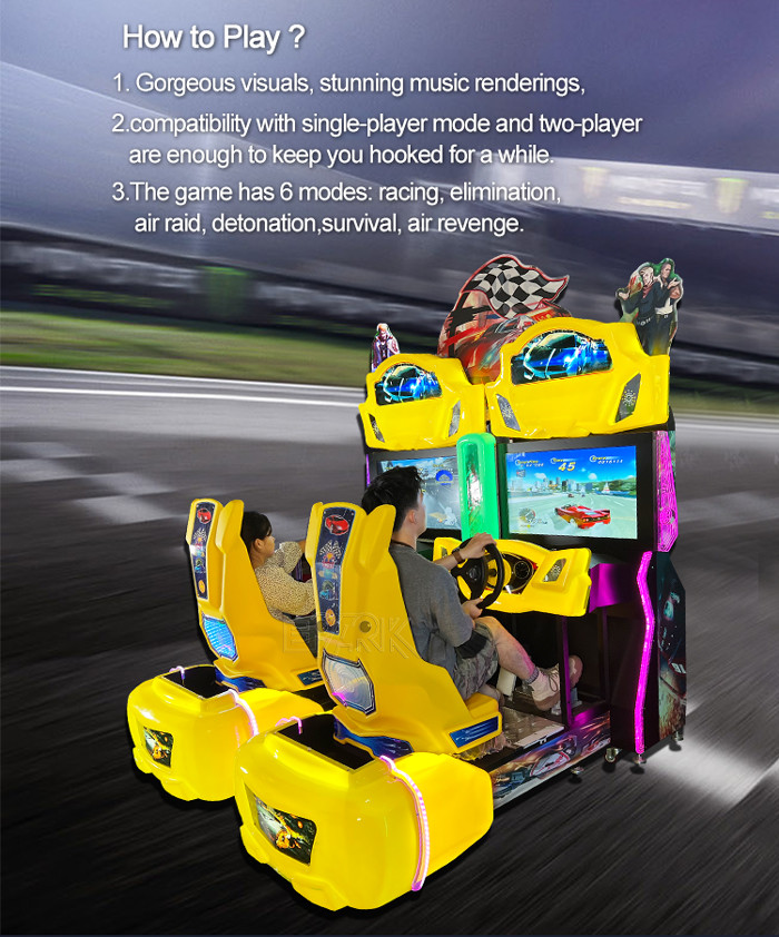 42 inch Racing Game Machine Double Players Outrun Car Driving Simulator