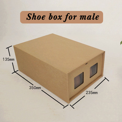 Kraft Drawer Cardboard Clothing Packaging Corrugated Shoe Box With Partial Window
