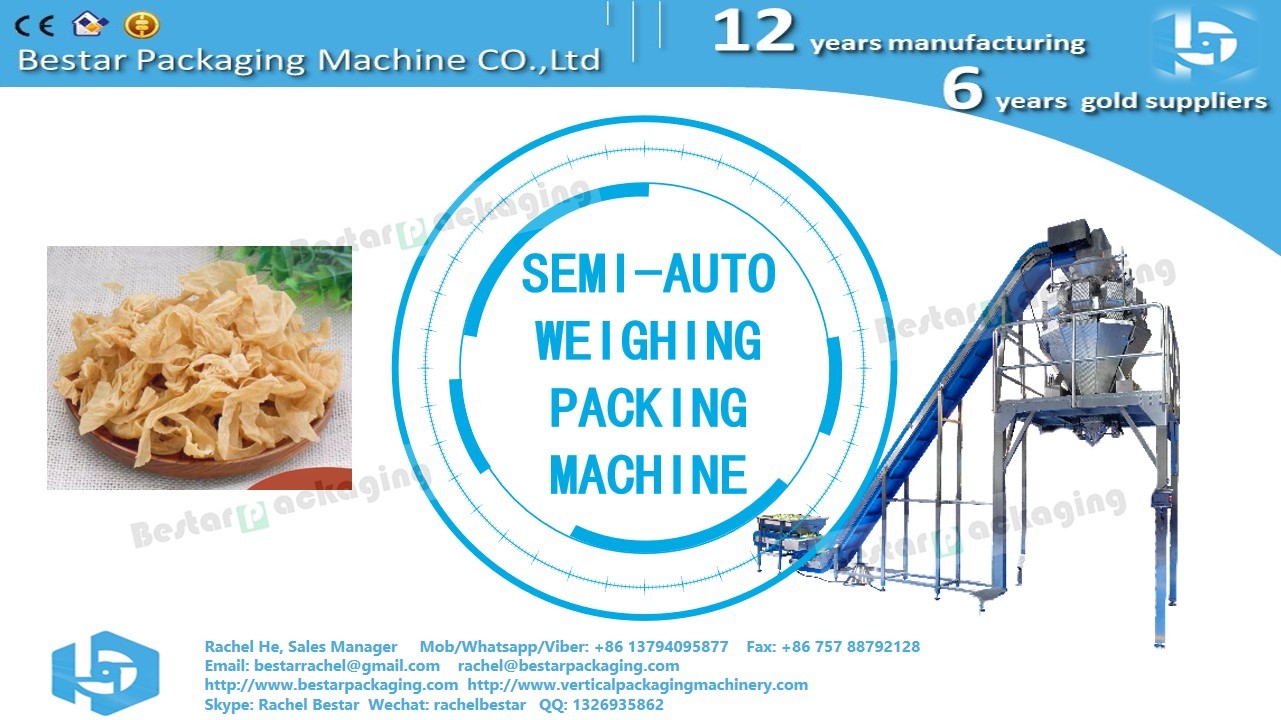 Semi-auto weighing packing machine for dried bean curd, dried tofu