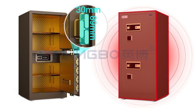 95kg Smart Home Safe Fingerprint Lock Double Door YB/RS-120D Coffee