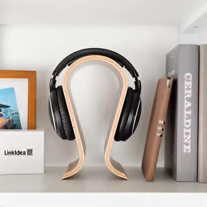 Headphone stand U-shaped headset display stand walnut gaming display stand