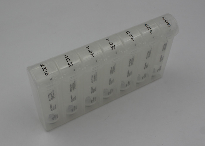 Travel Pill Case Organizer , Transparent Rainbow Plastic Pill Box For Children