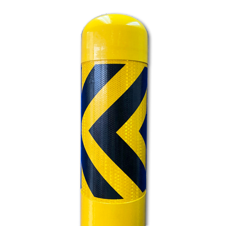 Roadway Safety Remote Control Parking Bollards Yellow Powder Pipe Cast 1000mm Height