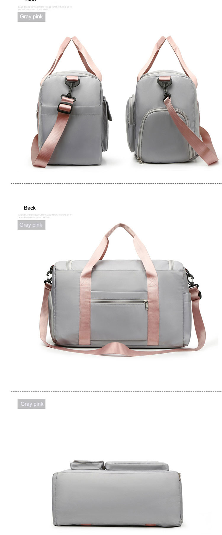 Ladies Waterproof Sports Fitness Bag Weekender Bag With Shoe Compartment