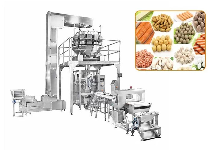 SUS304 Frame Snacks /Puffed Food /Hardware/ Plastic and Rubber/Powder Multi-Head Weigher and Packing System