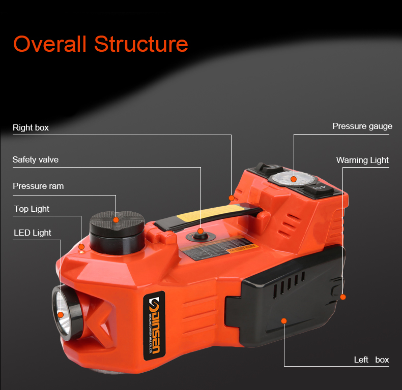 Multifunction Electric Hydraulic Trolley Jack With Air Compressor
