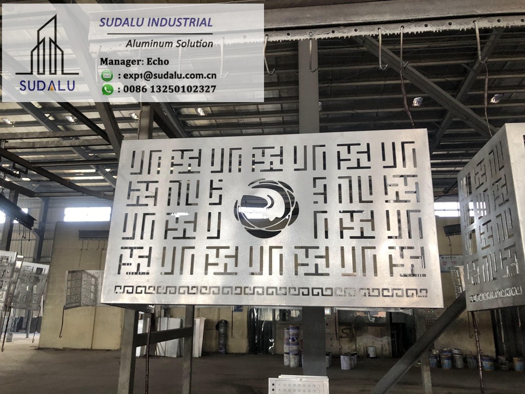 SUDALU Aluminum CNC Curvel Cut Air Condition Decorative Panel Aluminum Perforated Panel