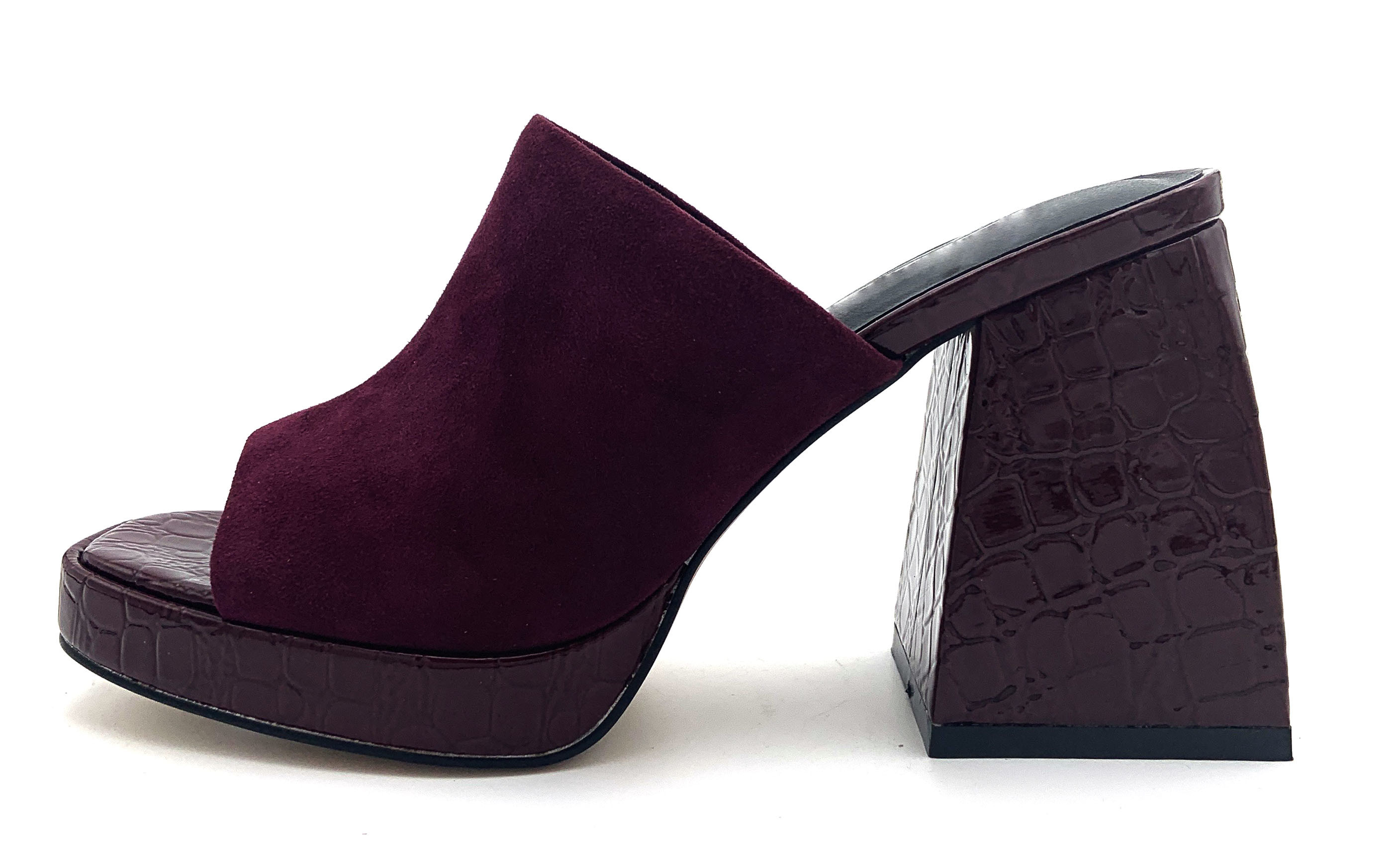 Edgy Square Peep-Toe Y2K Styled Plateform Mules with Wide Band Strip