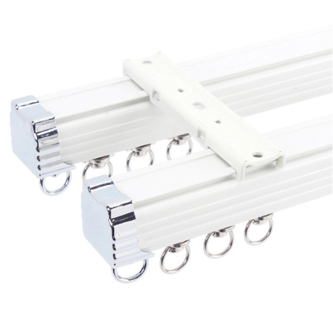 2m Modern Brushed Anodize Bendable Double Curtain Track