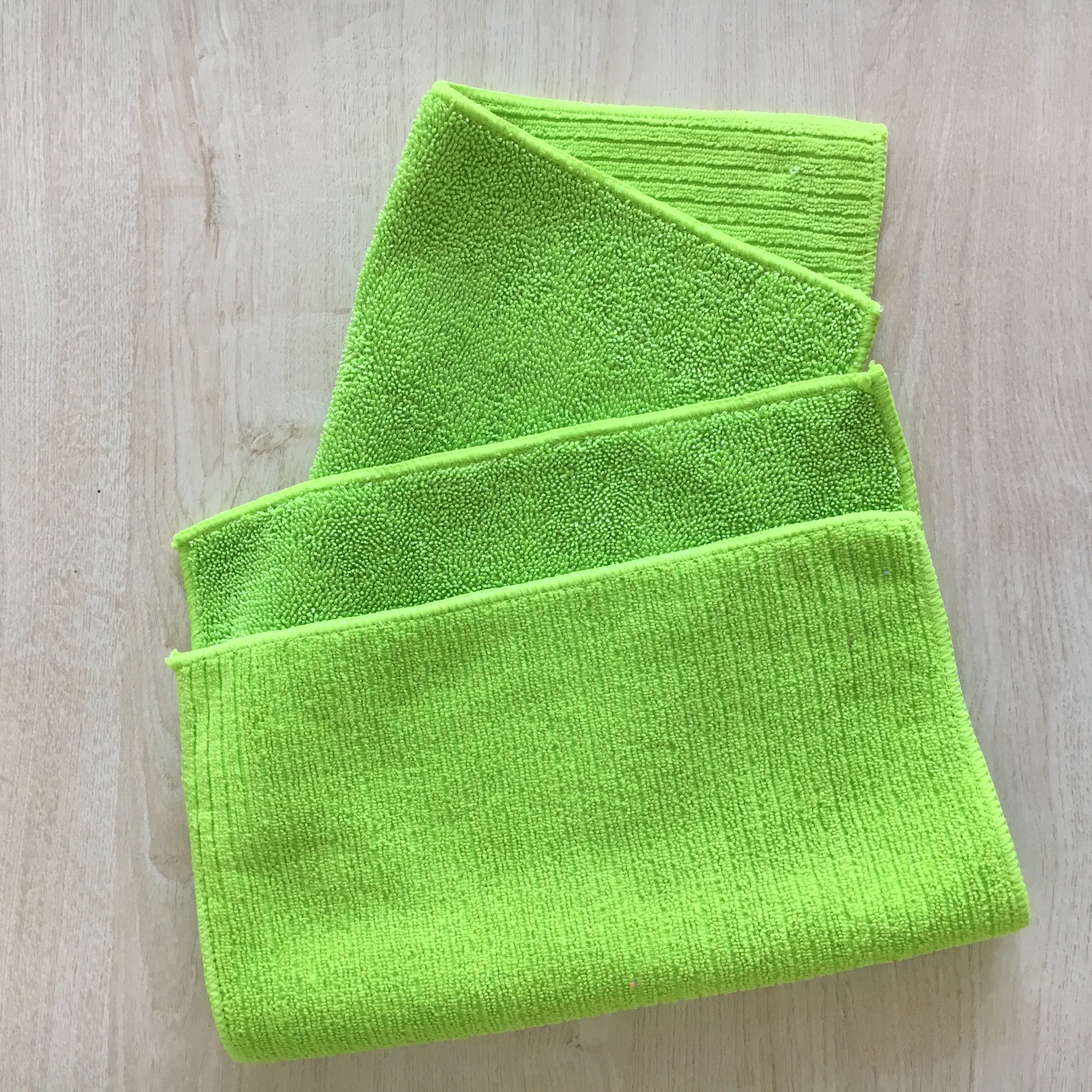 Thick twist 2-layers polyester green tea towels