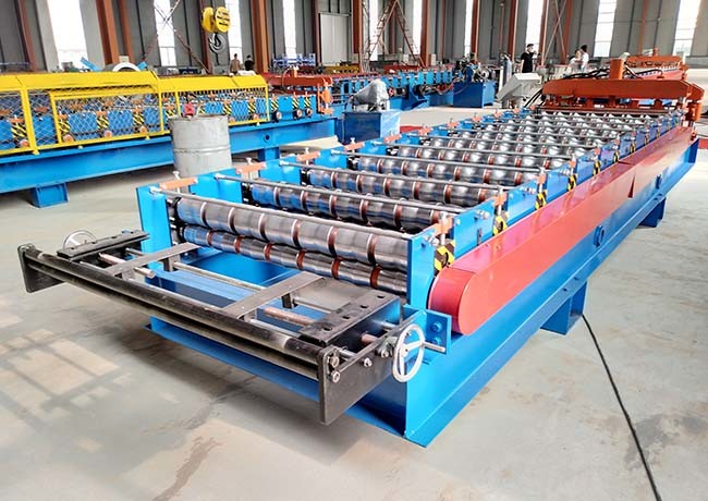 Automatic Glazed Tile Making Machine , Corrugated Wall Panel Roll Forming Machine
