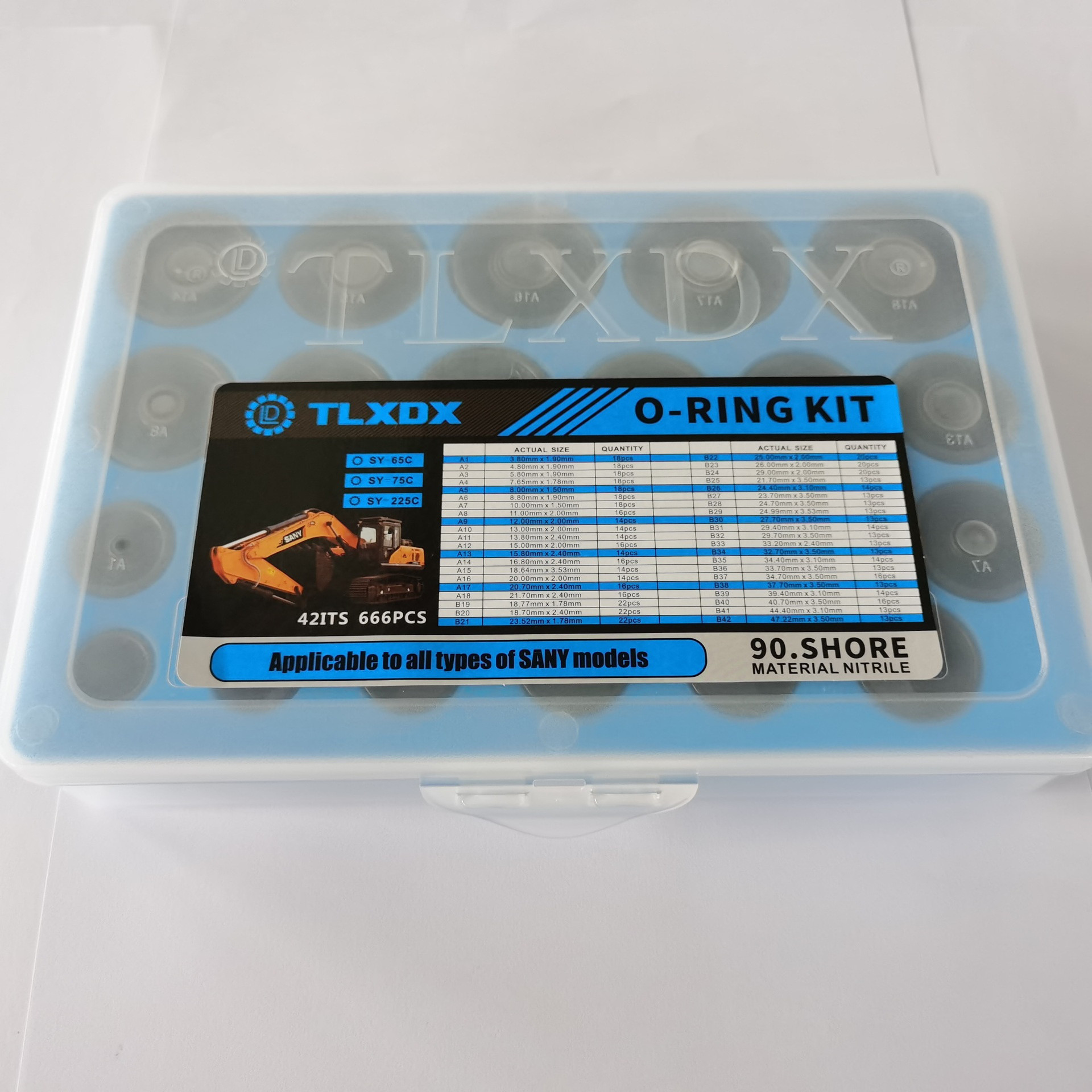 90 SHORE O Ring Excavator Seal Kits For SY65 SY75C SY225C SANY