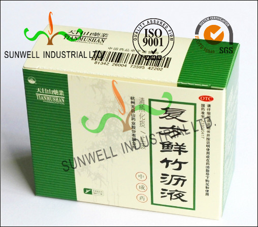 Recycled Medicine Packaging Box With Barcode White Color Glossy Finished