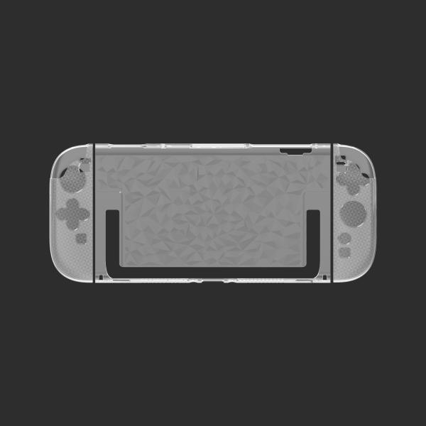 Luxury Diamond Pattern Design Split TPU Joy-Con Transparent PC Middle Frame