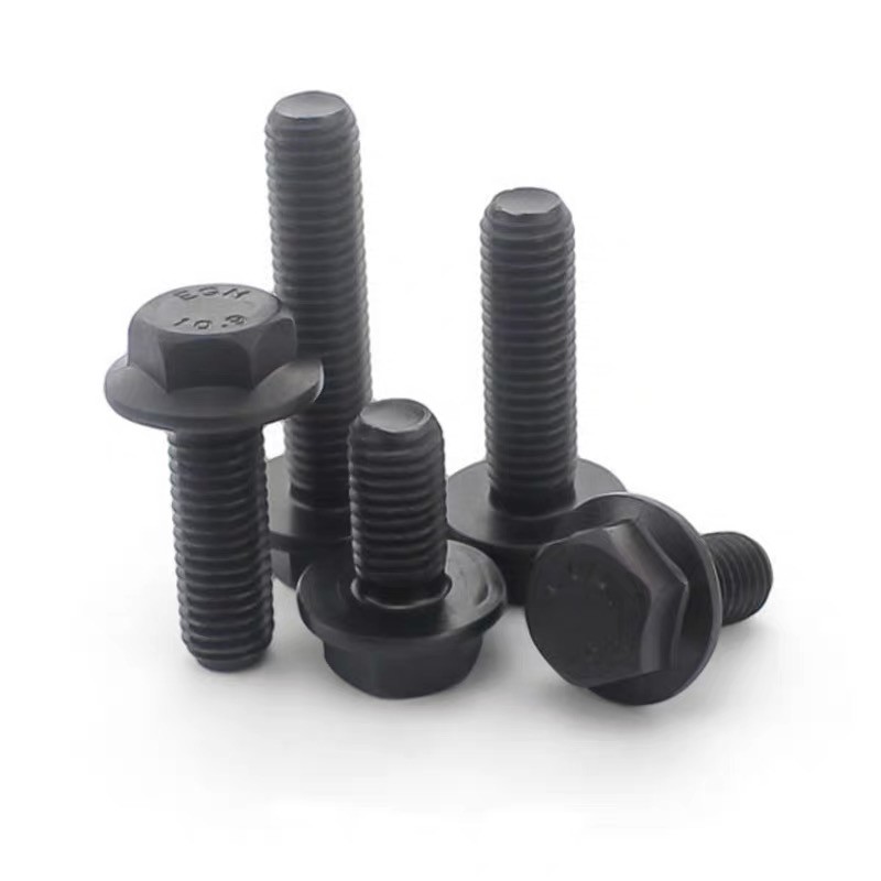 Grade 4.8/8.8/10.9 DIN Standard Hex Head Flange Bolts and Nuts in Black Finish