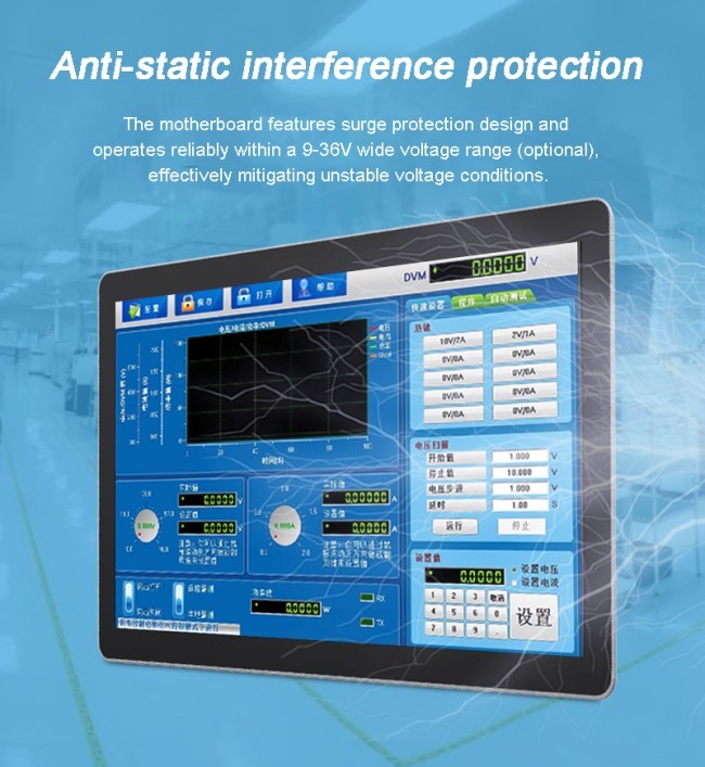 21.5 Inch Rack-mounted Server Monitor Touches Panel Pc I3 I5 I7 RS232 RS485 GPIO Touch Screen All in One Industrial PC