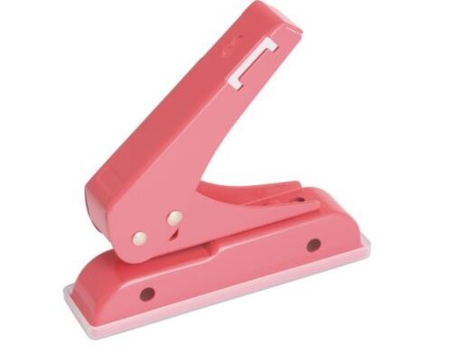 6mm Hole 22 Sheets Paper Avaliable Pink Color Metal One Hole Paper Punch