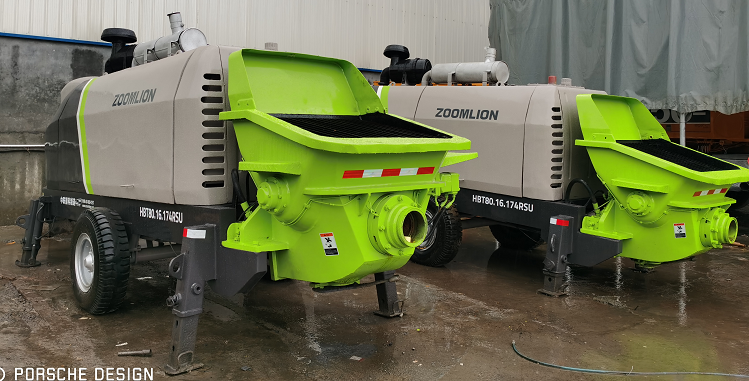 Used ZOOMLION Concrete Pump HBT80.16.174RSU Concrete Trailer Static Pump