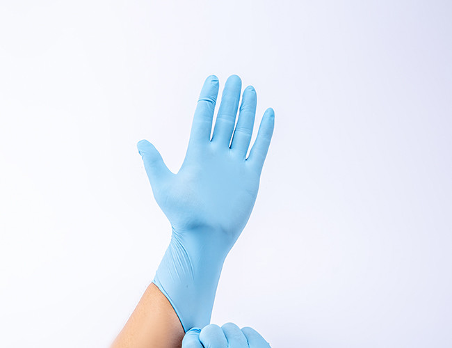 Blue Medical Nitrile Examination Gloves Disposable Powder Free