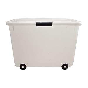 clear, storage, wheels, gallon size, storage bin, storage with top