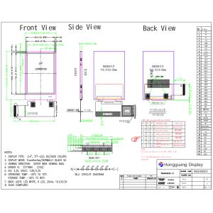 Industrial 240x320 2.4 Inch LCD Display Semi Transparent Semi-Anti TFT 45PIN