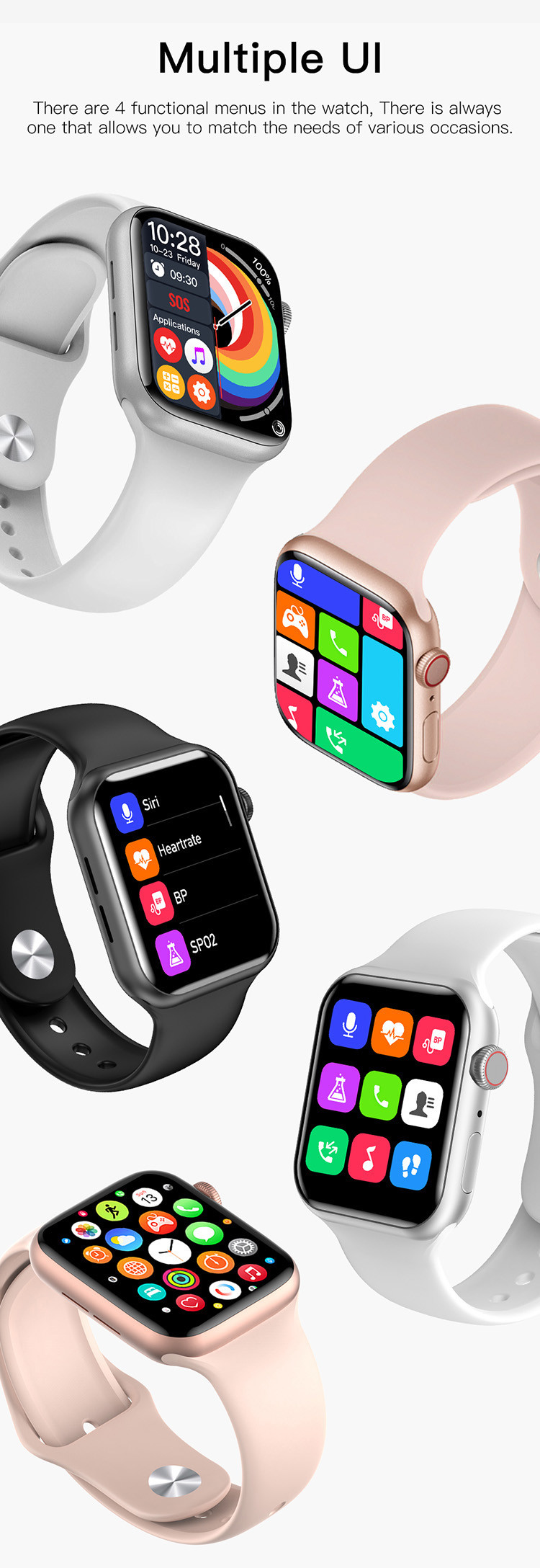 1.69inch 240*280pixel Android Bluetooth Calling Smartwatchs For Men
