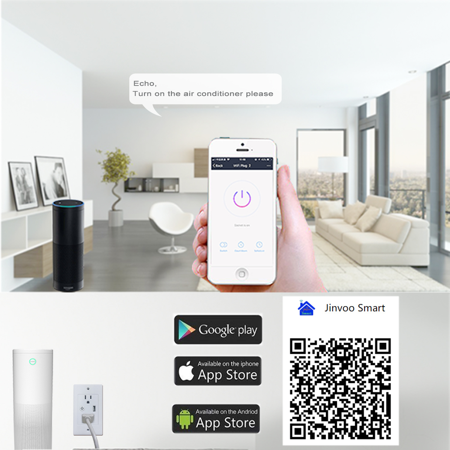 Glomarket Smart WiFi Wall Socket with USB 2 plug outlets Remote Control Smart Life/Tuya APP Remote Timer Setting