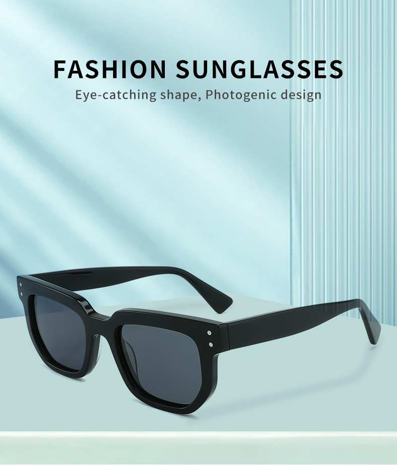Women Men Acetate Frame Sunglasses Square Polarized Acetate Sunglasses 145 mm