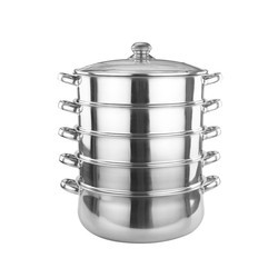 Restaurant Stackable Steamer Pot Five Layers Customized Logo