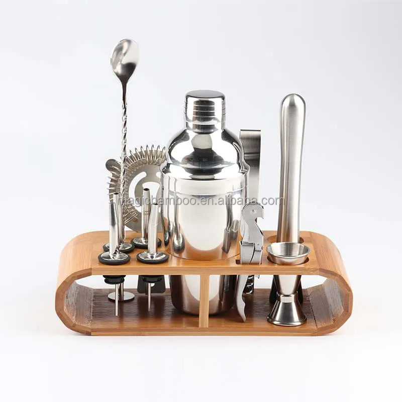 Portable Bamboo Kitchen Utensil Holder Rack Bar Tools Storage