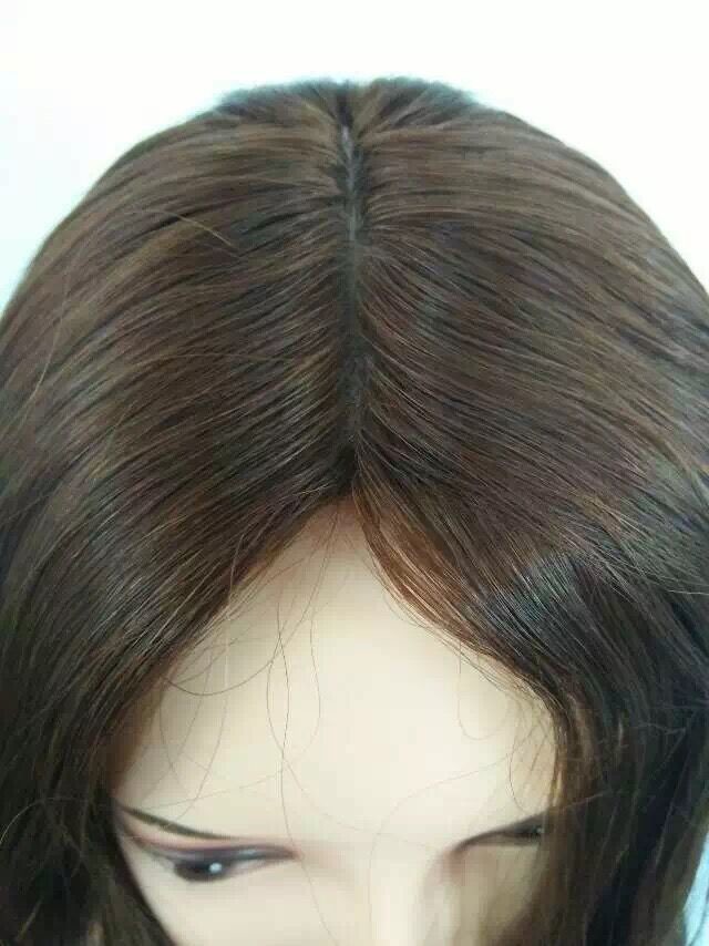 12 Inches Wholesale Jewish Wigs European Human Hair Hair #6 Color Big Layer