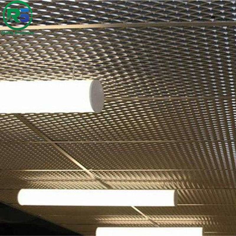Building Facade Cladding Ceiling Aluminum Expanded Sheet Decor Fancy Net Diamond Hexagonal Shap Hole