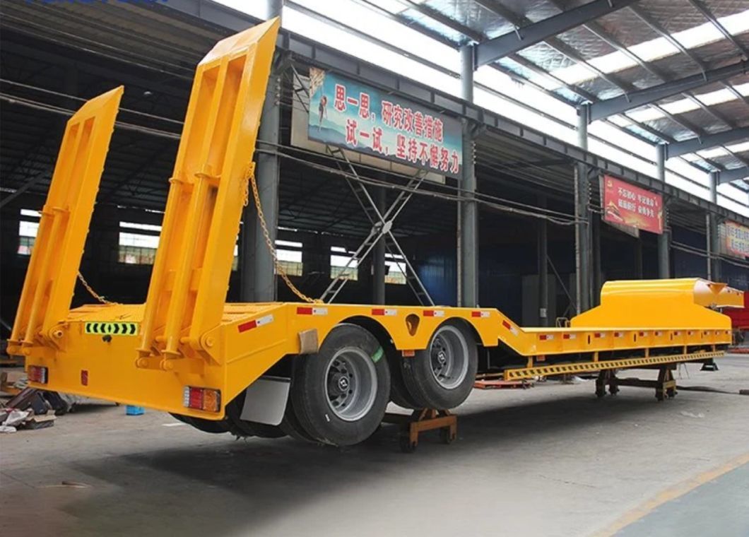 Reliable Two-Axle Lowbed Trailer for Industrial Use