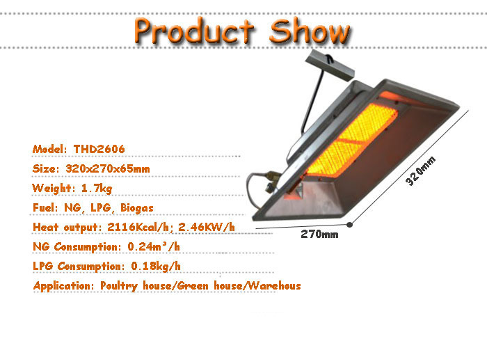CE Automatic Poultry Brooder Heater Farm Rearing Gas THD2606