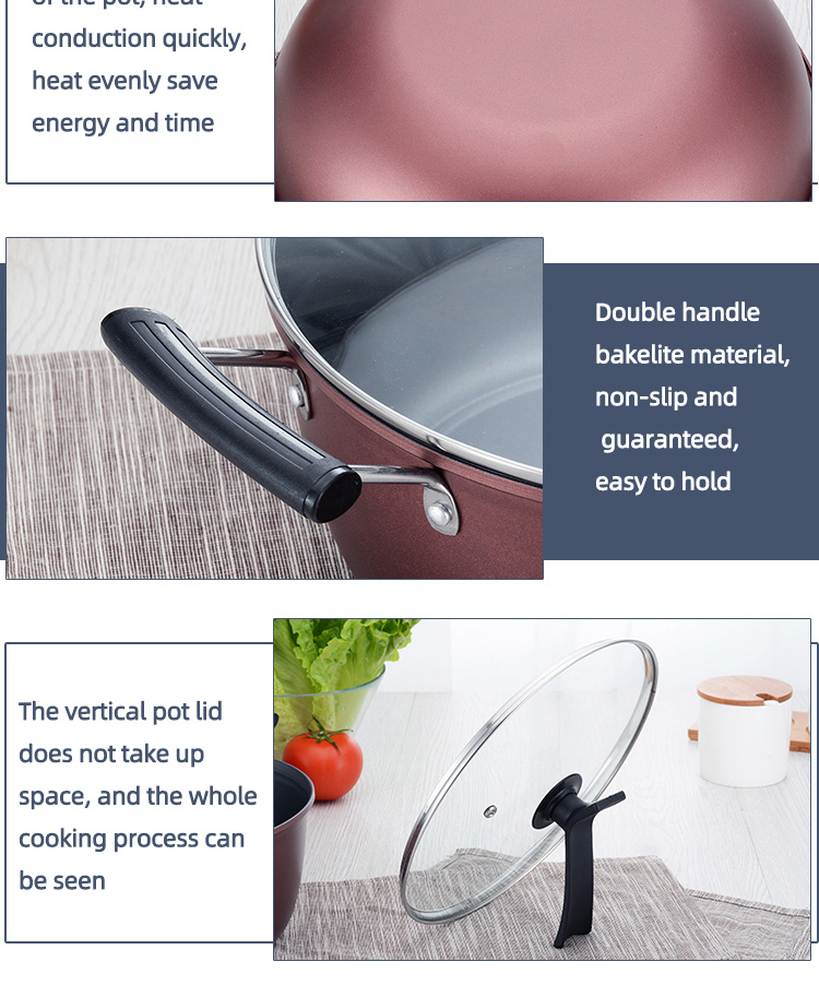 Non Stick Multifunctional Kitchen Cast Iron Cookware Set With Bakelite Handle