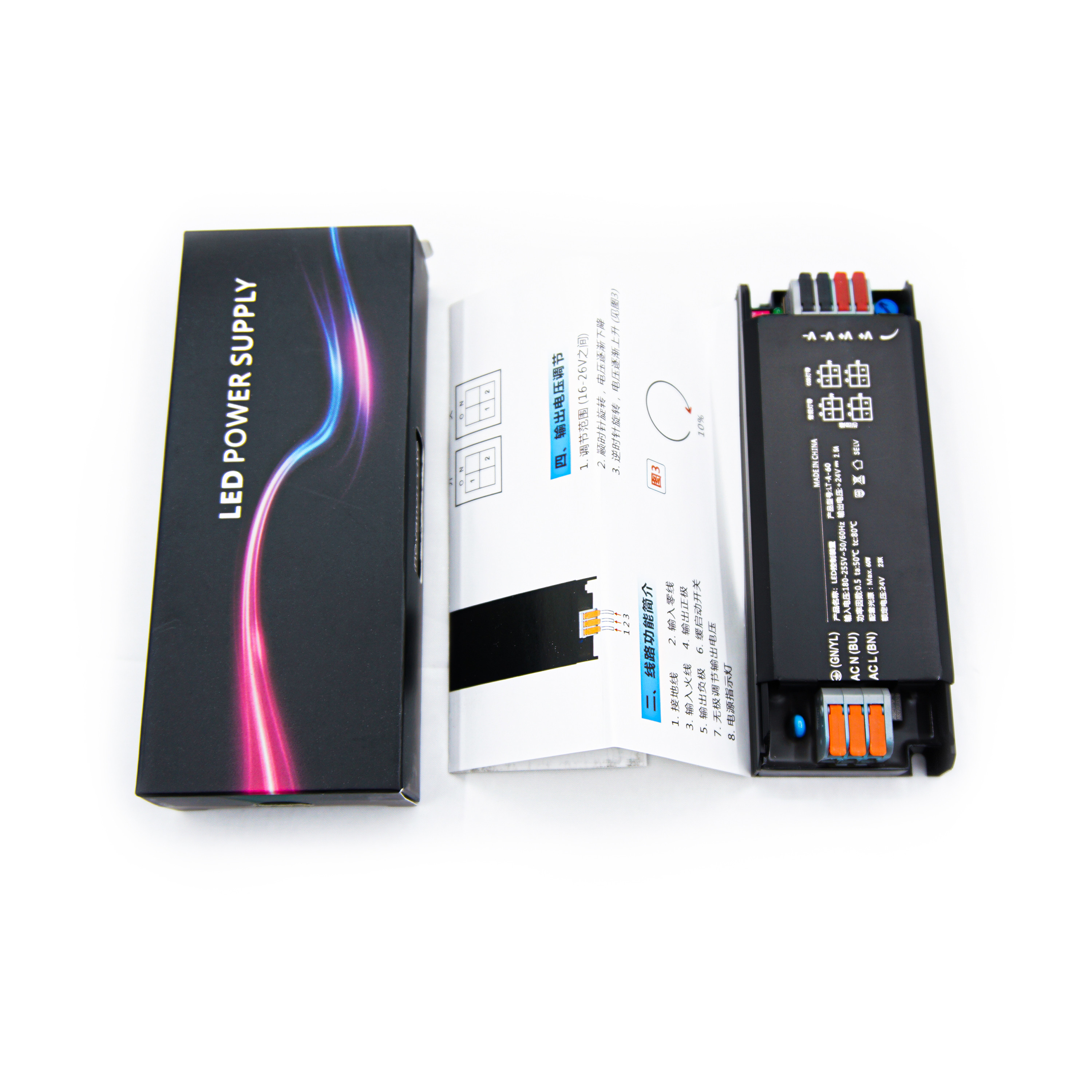 60W 24V LED Strip Power Supply For LED Light Strip IP20 Soft Start LED Driver