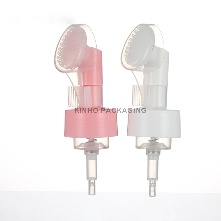 40MM 43MM Soap Spray Bottle Foam Pump With Soft Silicon Brush And Clip 0.8ML/T