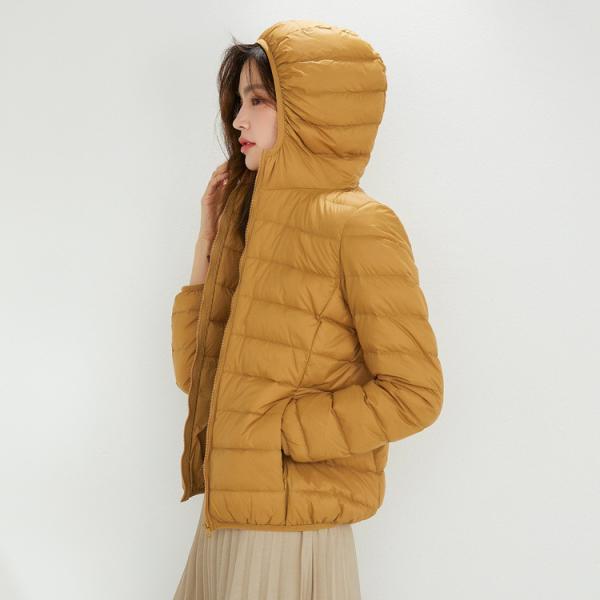 Plus Size Hooded Premium 90% White Duck Down women's jackets & Coats Zip Up