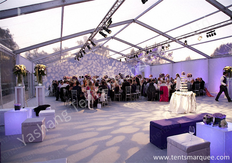 Outdoor Transparent PVC Cover Luxury Wedding Tents Wind Resistant