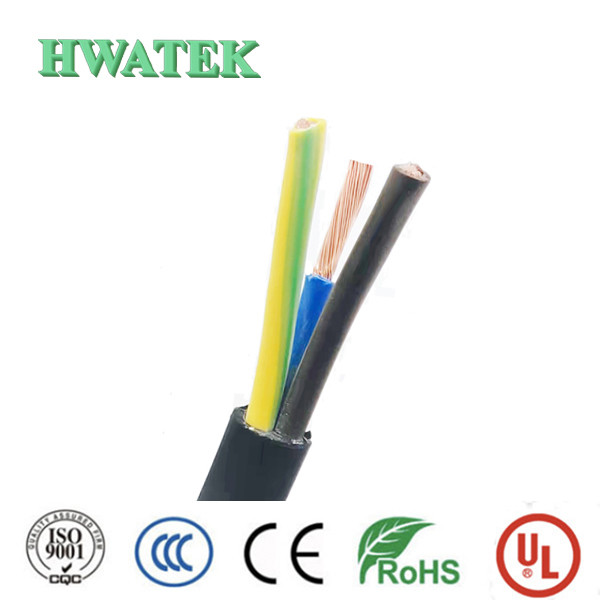 HO7RN Standard Bared Copper Stranded 2C × 1.5 Mm2 450V/750V CPE Jacket 90 Deg C Cable