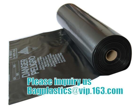 high quality hazardous waste yellow plastic bag asbestos garbage bag, Asbestos