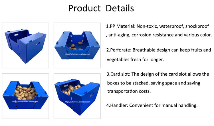 Vegetables Fruits PP Corrugated Plastic Storage Boxes