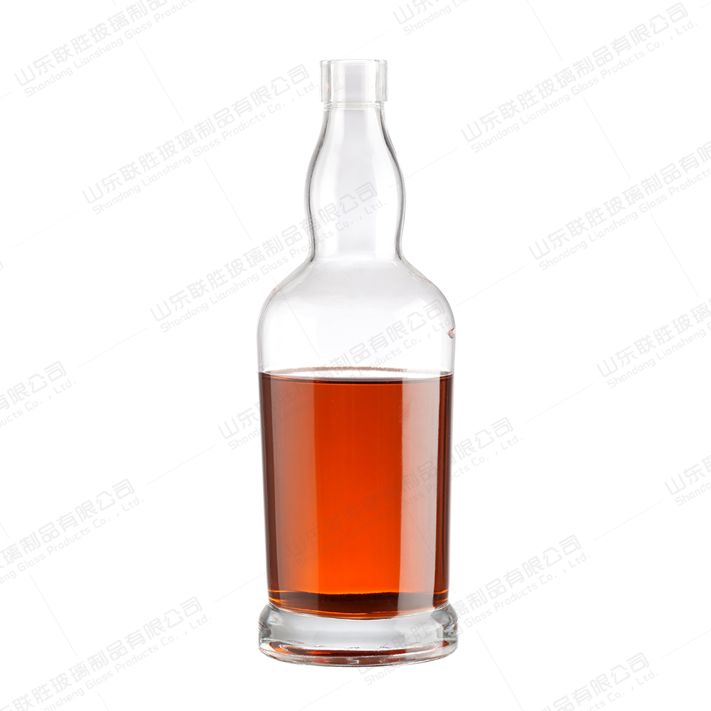 Glass Base Whisky Vodka Brandy Liquor Spirit Tequila Bottle with Screw Caps and Corks
