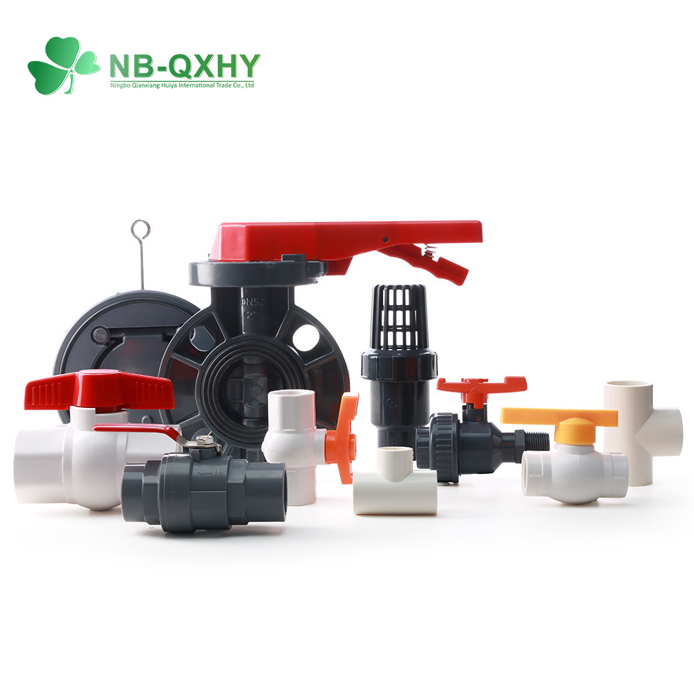 1/2-4 Inch PVC Plastic White Body Water Ball Valve with Black Handle