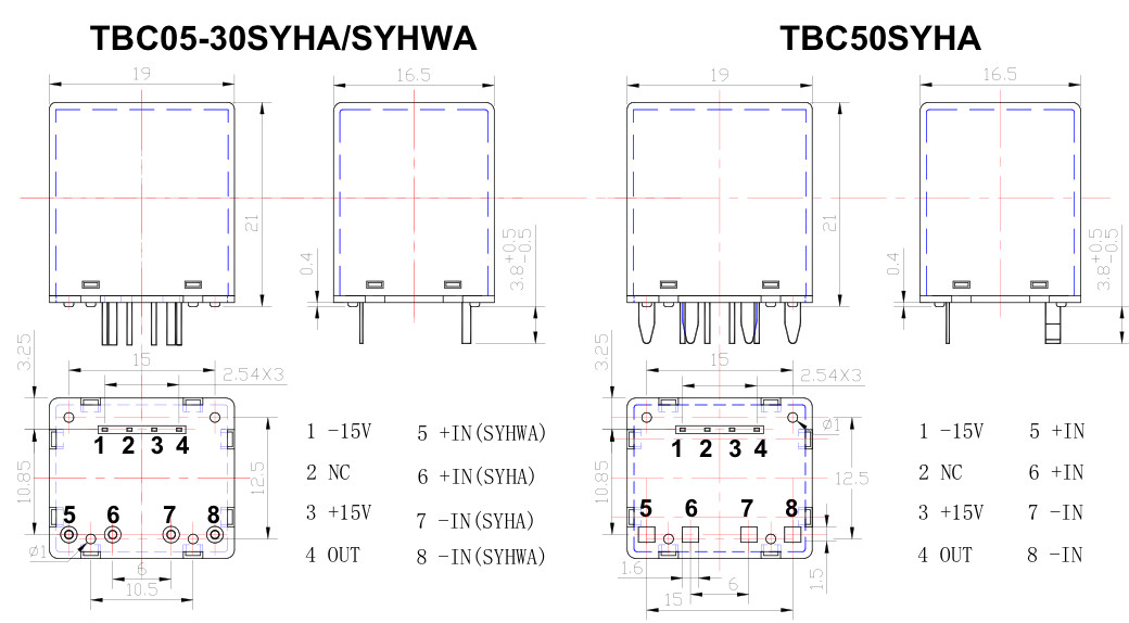 TOKEN Closed Loop Hall Effect Sensor TBC-SYHA 5-50A Measure Range