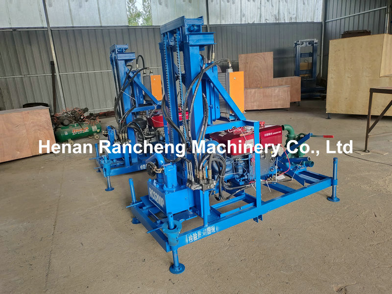 Portable 150m Small Hydraulic Water Well Drilling Machine Wheel Mounted Rig