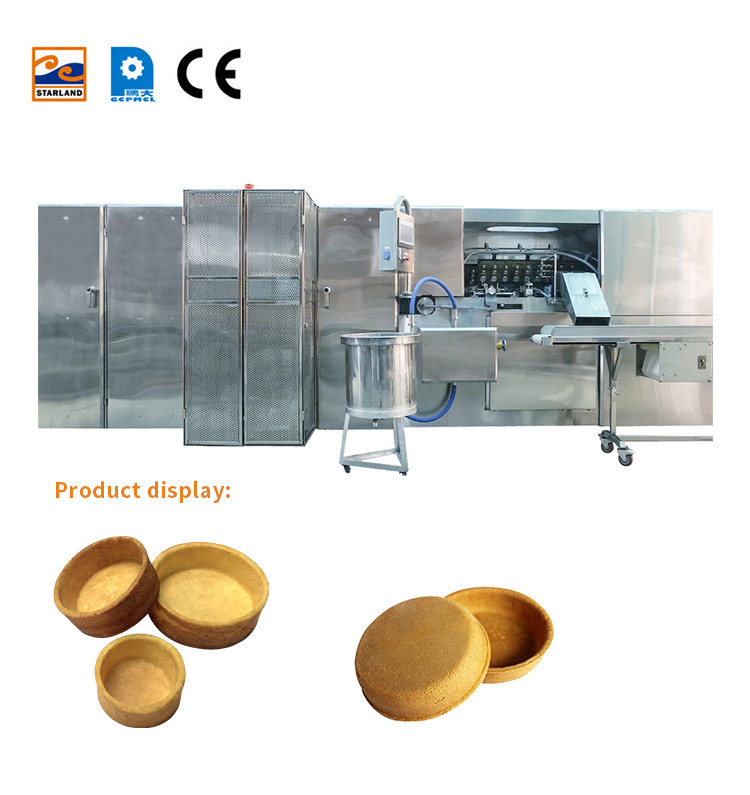 Automatic Large Egg Tart Shell Production Line , Stainless Steel Material Cast Iron Baking Template.